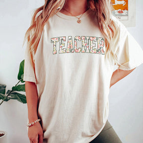 T-shirt professeur fleuri