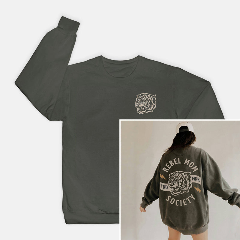 Sweat-shirt vintage à col rond Rebel Mom