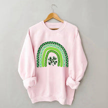 Kleeblatt-Leopard-Regenbogen-Sweatshirt