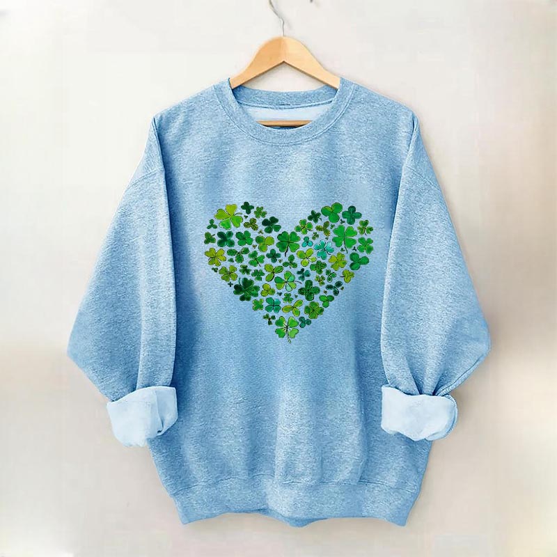 Sweat-shirt Clover Heart pour la Saint-Patrick