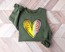 Sweat-shirt coeur en détresse softball