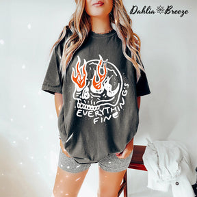 Everything Is Fine Vintage Skull T-shirt