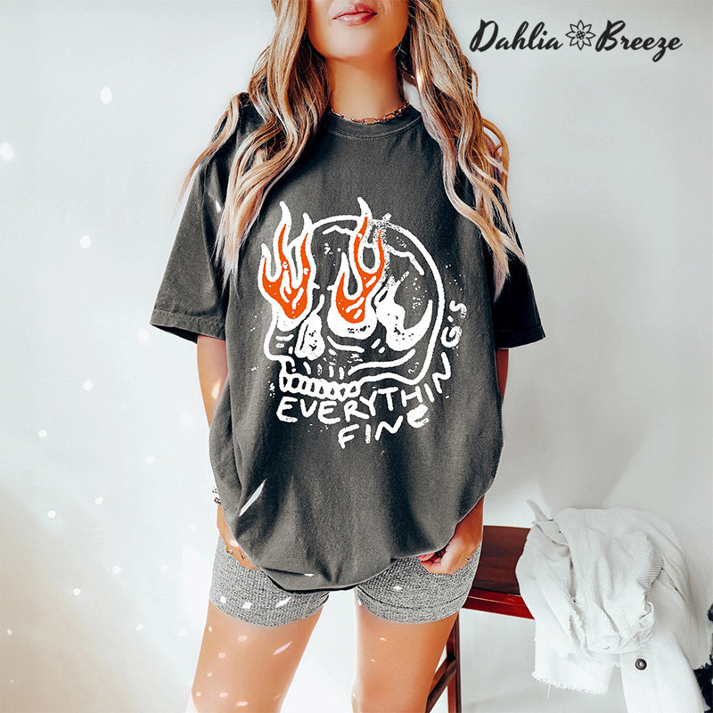 Tout va bien T-shirt crâne vintage