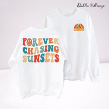 Sweat-shirt à col rond Forever Chasing Sunsets