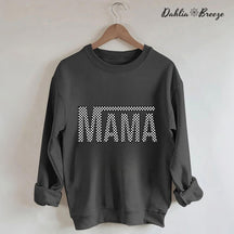 Sweat-shirt rétro Mama à carreaux