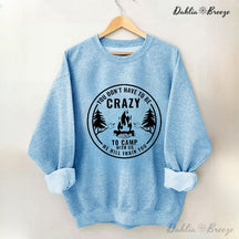 Sweat-shirt drôle à col rond Crazy Camping