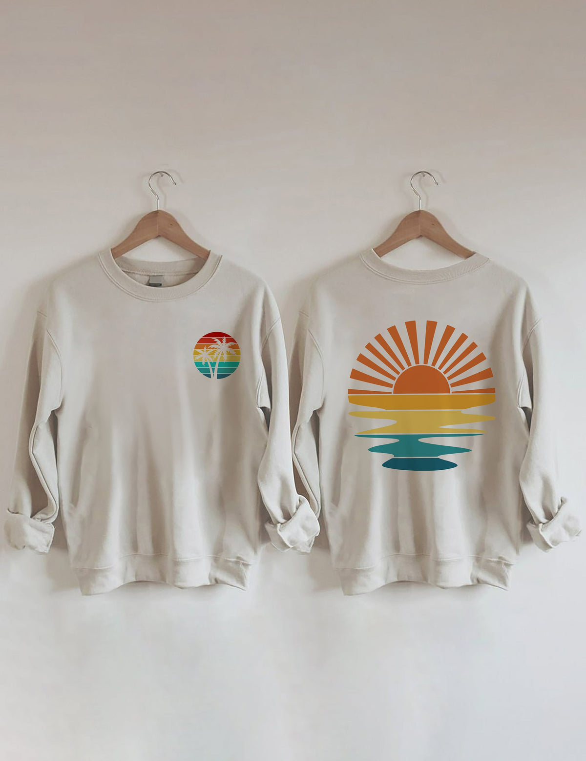 Sweat-shirt ondulé rétro Sunset Rays