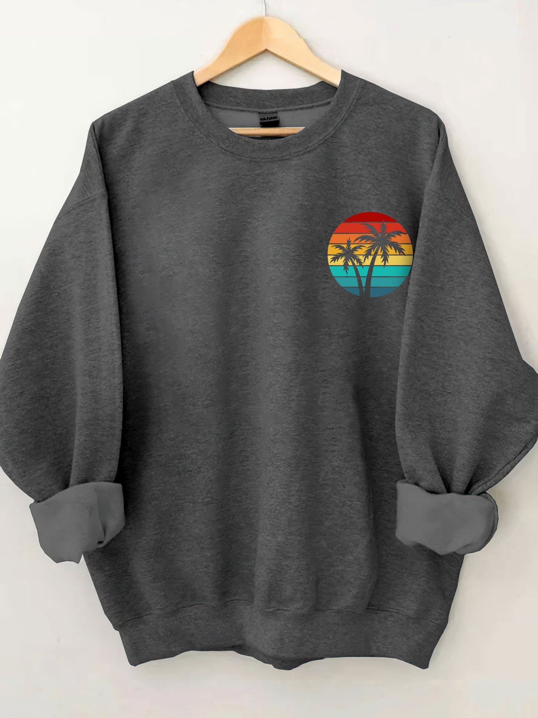 Retro Sunset Rays Wavy Sweatshirt