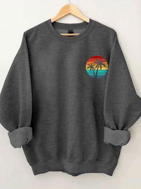 Retro Sunset Rays Wavy Sweatshirt