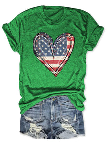 T-shirt coeur drapeau américain