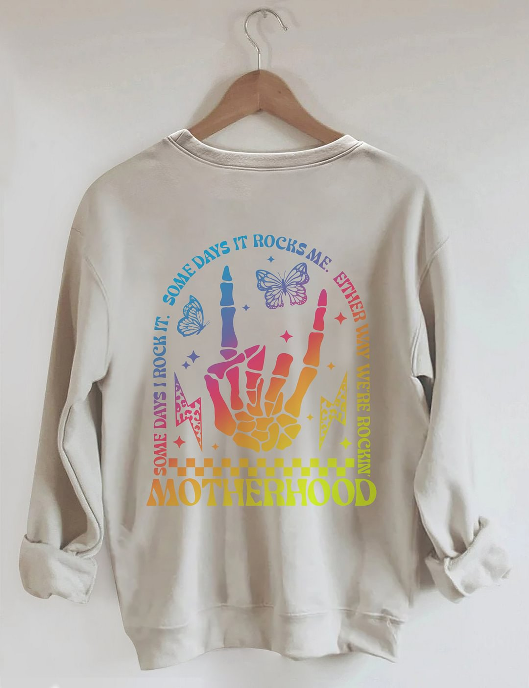 Maternité, un jour, je le rock, sweat-shirt à double imprimé