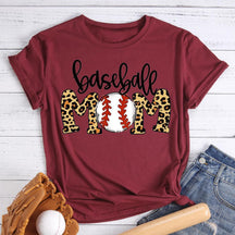 T-shirt maman baseball léopard