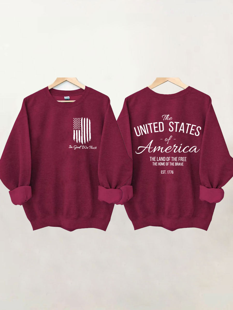 Nous faisons confiance au sweat-shirt drapeau américain