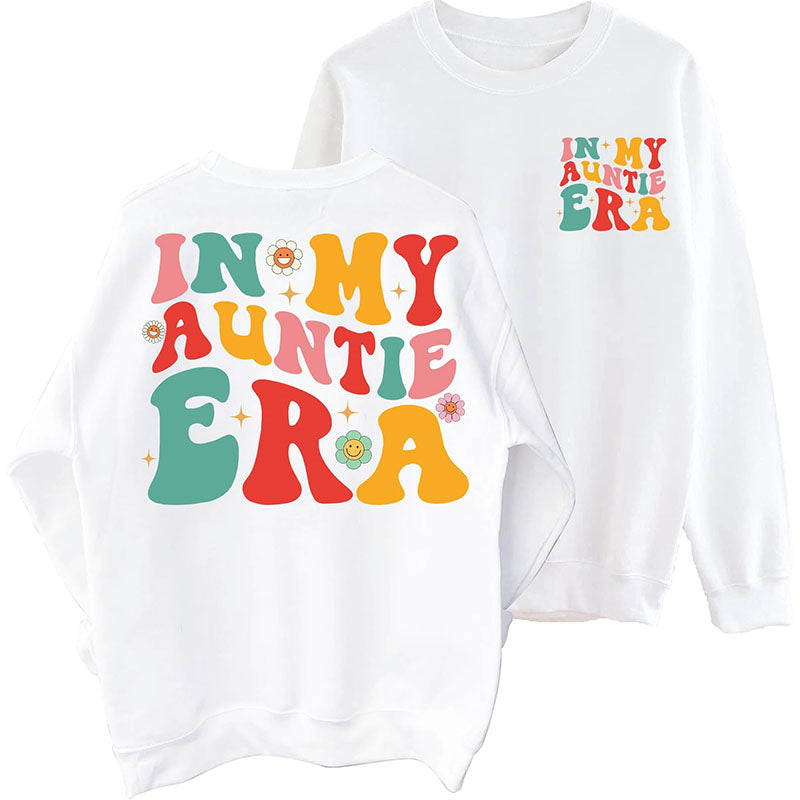 Sweat-shirt imprimé sur le côté In My Auntie Era 2