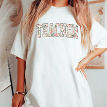 T-shirt professeur fleuri