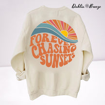 Sweat-shirt à col rond Forever Chasing Sunsets