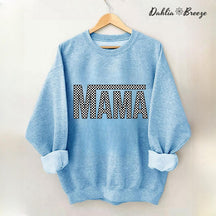 Sweat-shirt rétro Mama à carreaux