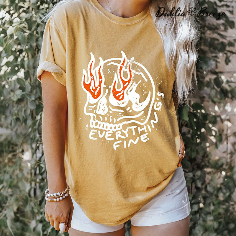 Tout va bien T-shirt crâne vintage