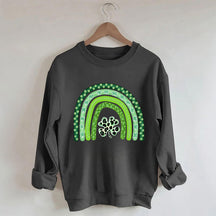 Kleeblatt-Leopard-Regenbogen-Sweatshirt