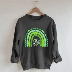 Kleeblatt-Leopard-Regenbogen-Sweatshirt