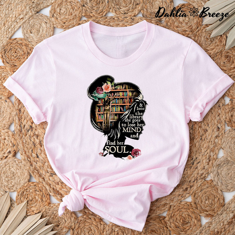 T-shirt Dans la bibliothèque, elle va perdre la tête
