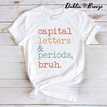 T-shirt Bruh lettres majuscules et points