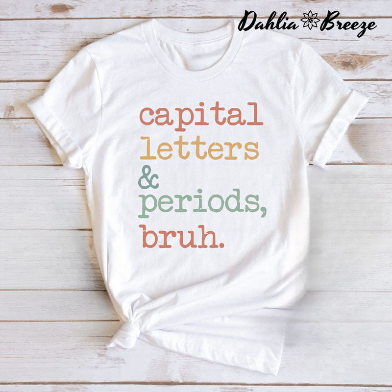 T-shirt Bruh lettres majuscules et points