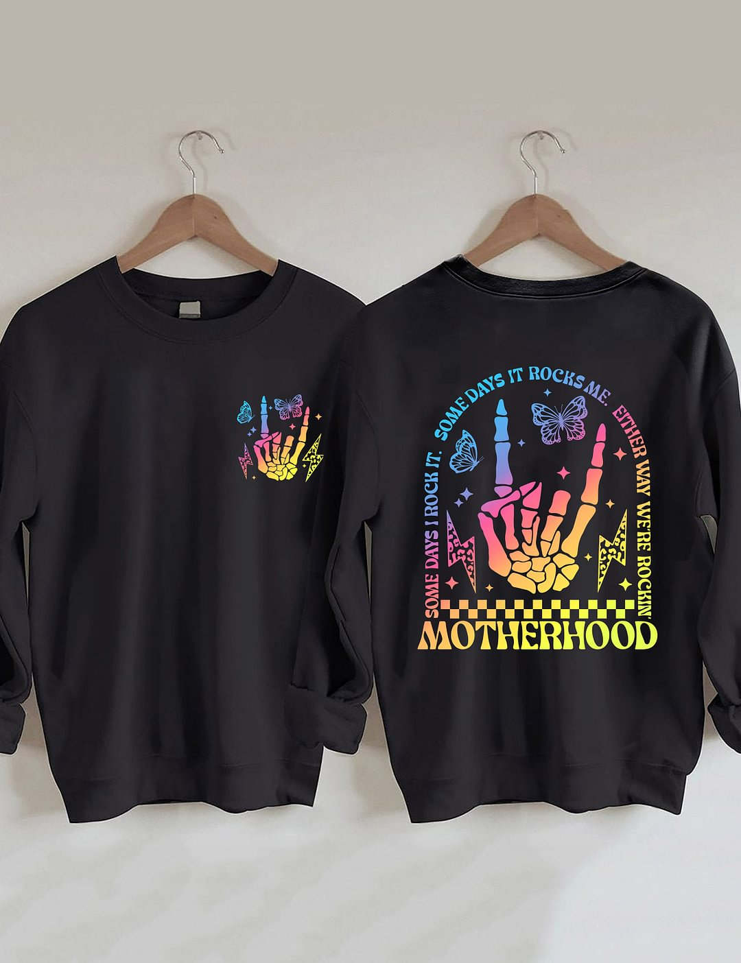 Maternité, un jour, je le rock, sweat-shirt à double imprimé