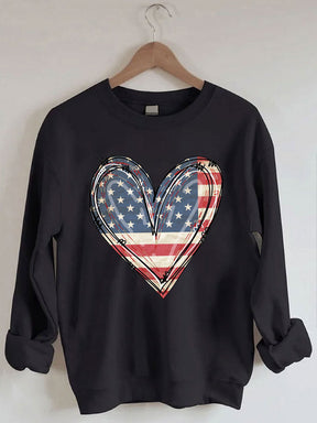 Sweat-shirt coeur drapeau américain