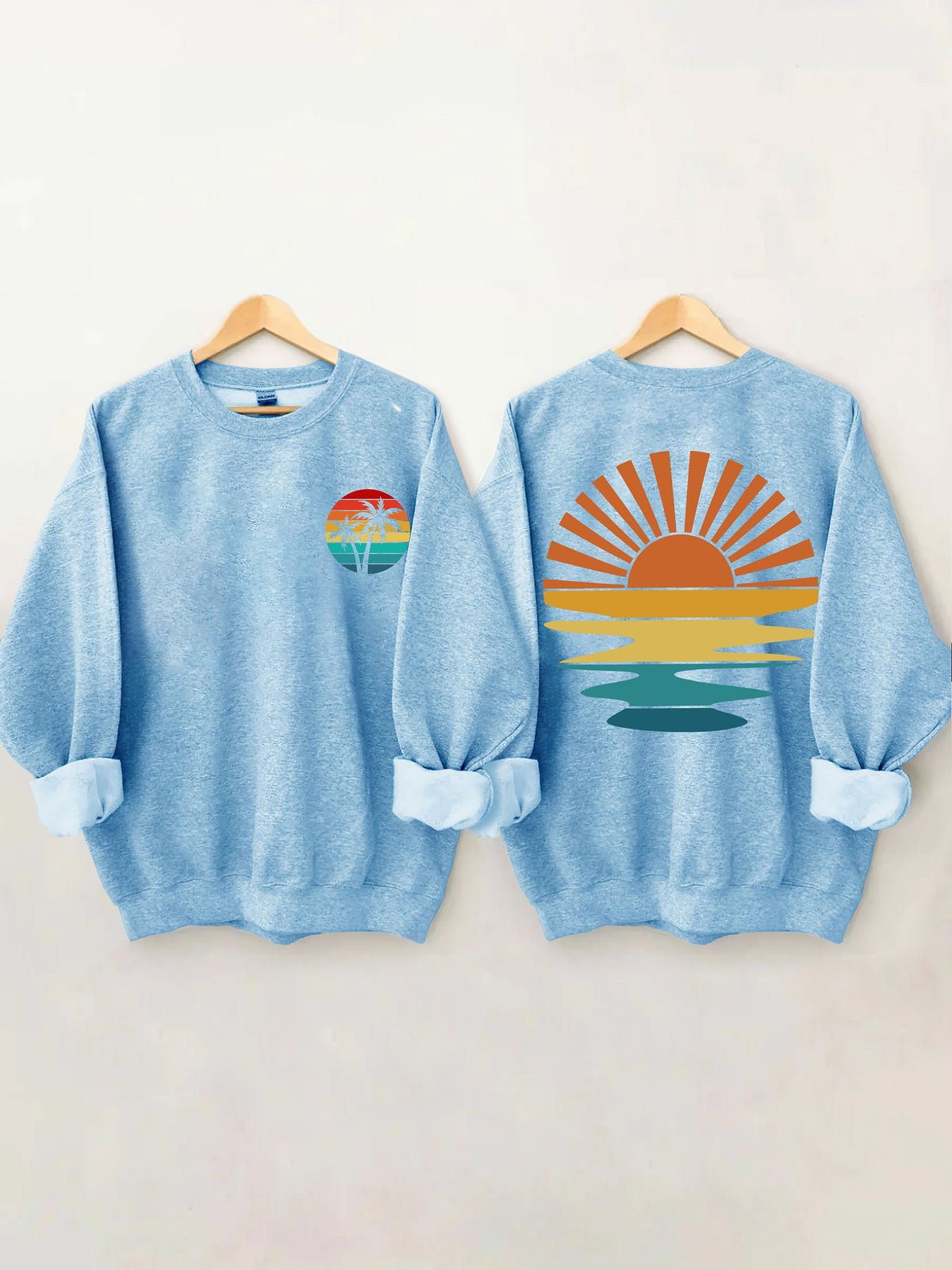 Sweat-shirt ondulé rétro Sunset Rays