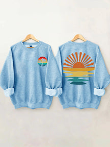 Sweat-shirt ondulé rétro Sunset Rays