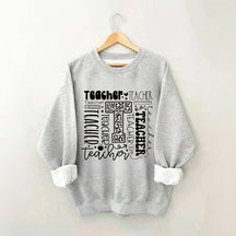 Lehrer-Sweatshirt mit Buchstaben-Print