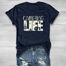 T-shirt ras du cou imprimé Camping Life