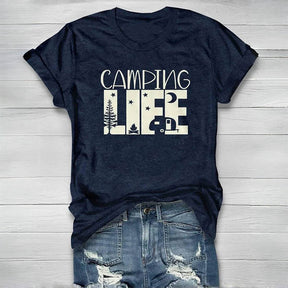 T-shirt ras du cou imprimé Camping Life