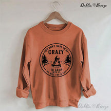 Sweat-shirt drôle à col rond Crazy Camping