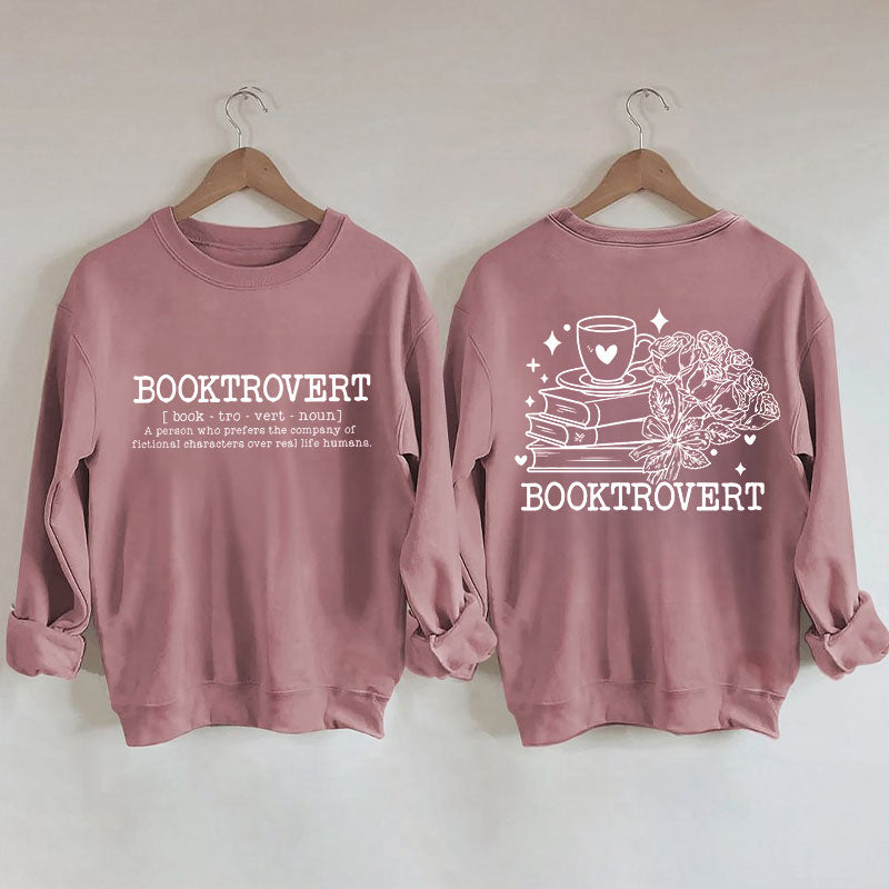 Booktrovert Définition Funny Floral Book Sweatshirt