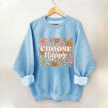 Choisissez le sweat-shirt imprimé Happy Flowers