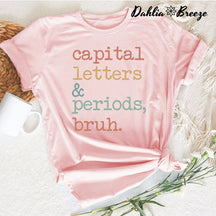 T-shirt Bruh lettres majuscules et points