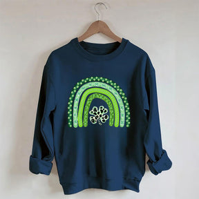 Kleeblatt-Leopard-Regenbogen-Sweatshirt