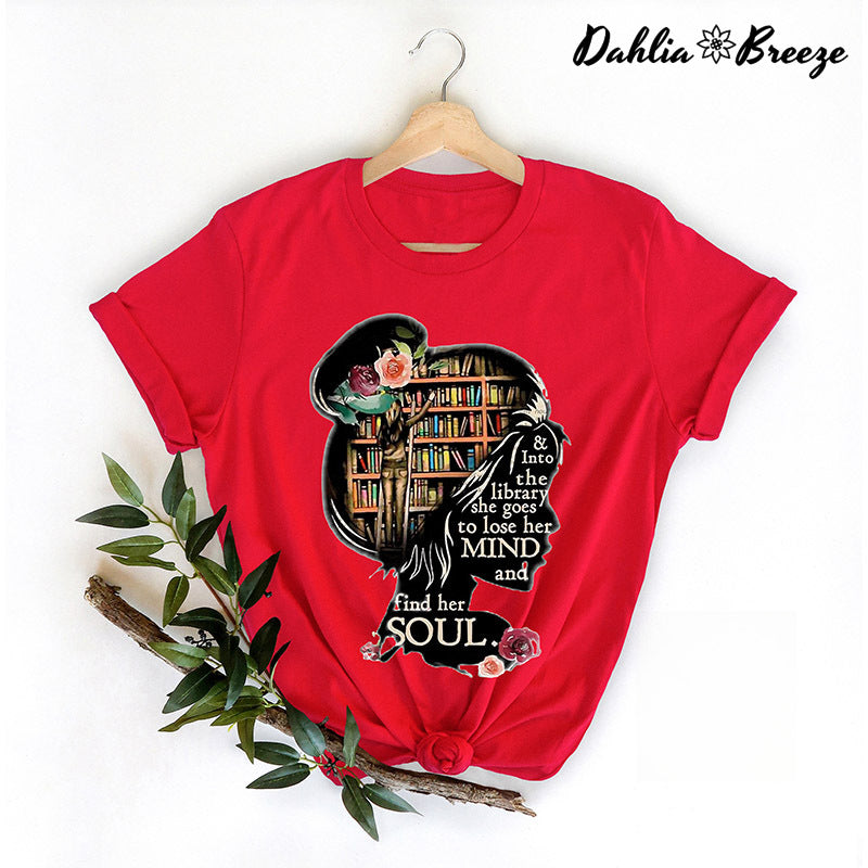 T-shirt Dans la bibliothèque, elle va perdre la tête