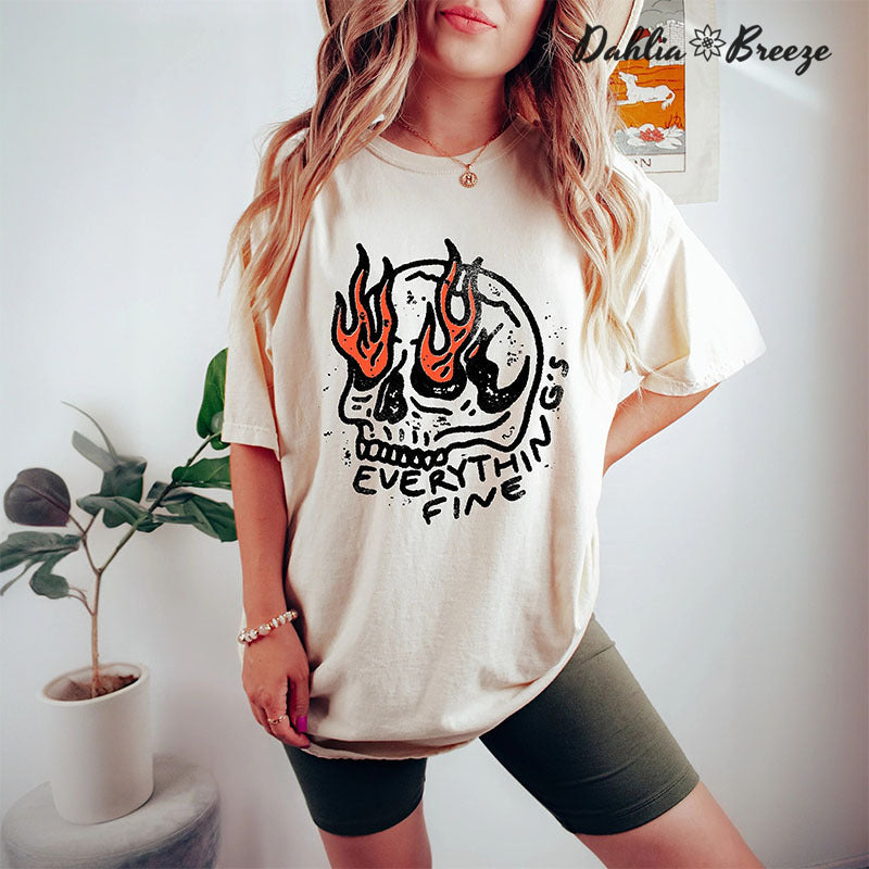 Tout va bien T-shirt crâne vintage