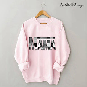 Checkered Retro Mama Sweatshirt