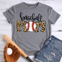 T-shirt maman baseball léopard