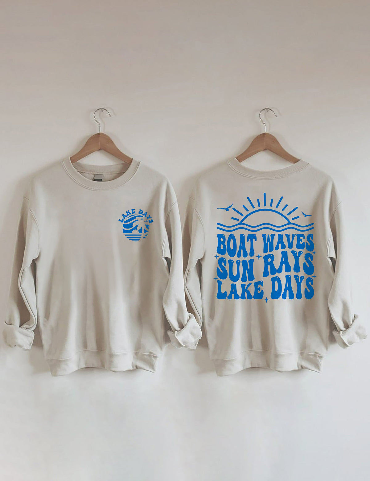 Sweat-shirt Bateau Vagues Rayons du Soleil Jours du Lac