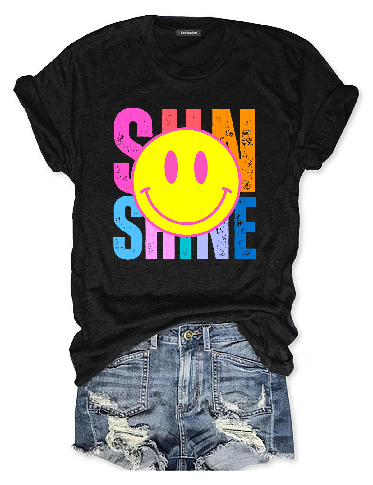 T-shirt visage souriant soleil