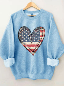 Sweat-shirt coeur drapeau américain