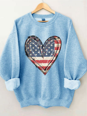 Sweat-shirt coeur drapeau américain