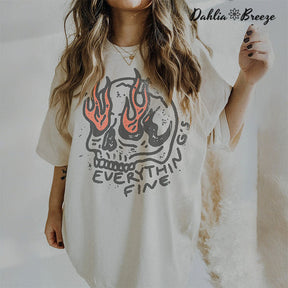 Everything Is Fine Vintage Skull T-shirt