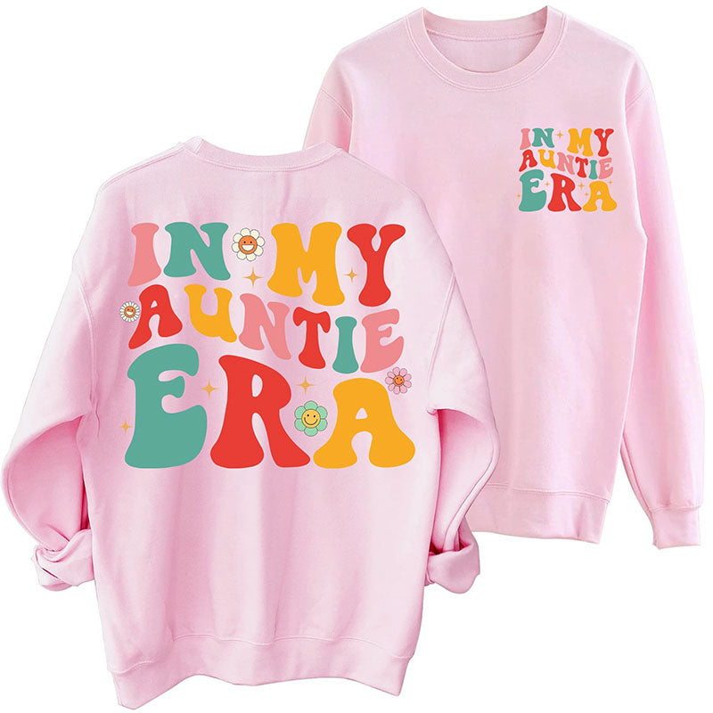 Sweat-shirt imprimé sur le côté In My Auntie Era 2