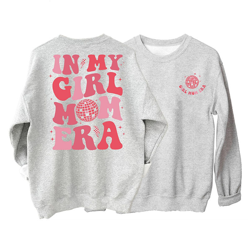 Sweat-shirt à col rond In My Girl Mom Era